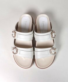 Dominic3 ビジューバックル フットベットレザーサンダル