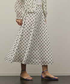 GRACE CONTINENTAL ドットフロッキータックスカート