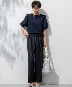 23区 【接触冷感/UVカット/洗える】ドライスラブストレッチ ワイド パンツ