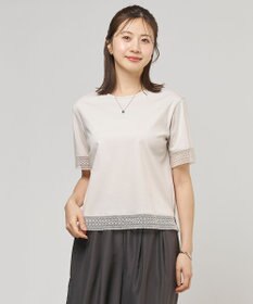 J.PRESS LADIES 【一枚で着映え】コットンスムース レース カットソー