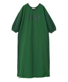 Green Parks ７分袖裏毛ドッキングロゴワンピース