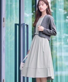 Tiaclasse L 【新色追加・洗える】ストレートショートニットボレロ