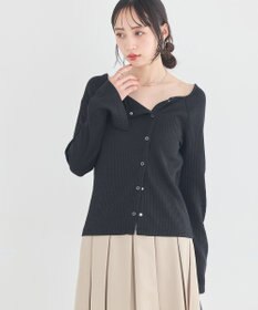 earth music&ecology 【予約】アシメ釦ツイストテレコカットソー