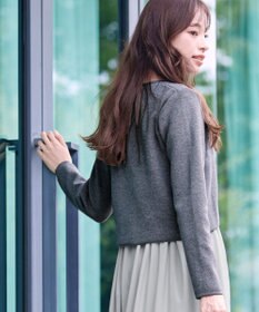 Tiaclasse L 【新色追加・洗える】ストレートショートニットボレロ