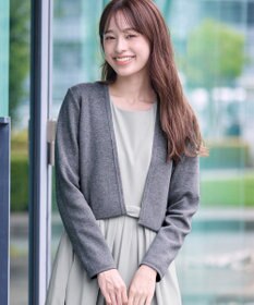 Tiaclasse L 【新色追加・洗える】ストレートショートニットボレロ