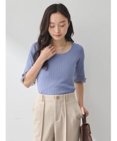 earth music&ecology ポイントシアーフリルニットプルオーバー