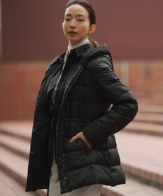 23区 【VERY掲載/新色追加】シレータフタ ミドル丈 ダウンコート ブラック系