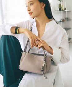 TOPKAPI 【Breath TOPKAPI】シュリンクレザー ショルダー付き ミニ トートバッグ / チャーム付き