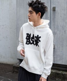 WEGO 【ユニセックス着用ITEM/裏起毛/SMLサイズ展開】リラックスフィットスプレーグラフィックパーカー