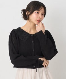 earth music&ecology レース襟カーディガン