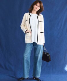 23区 S 【ご好評につき新色追加】ナチュラルコットンベアコンビ ペプラム カットソー