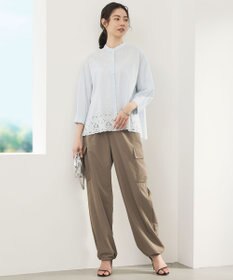 自由区 エンブロイダリーブロードバンドカラー ブラウス