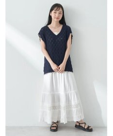 earth music&ecology クロッシェラインニットベスト