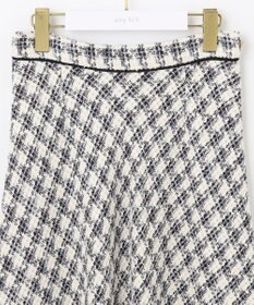 ANY SIS L パフィツイードミディ スカート