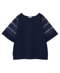 earth music&ecology フレア袖レースプルオーバー