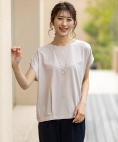 ANY SIS 【接触冷感・UVカット・洗える】ハイストレッチスムースフレンチスリーブ カットソー