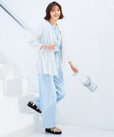 自由区 【保湿性/吸湿性/吸水速乾/接触冷感/UVケア】ハンディカーディガン ロング