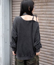 WEGO 【25年秋冬新作】2WAYグラフィックワンショルBIGスウェット