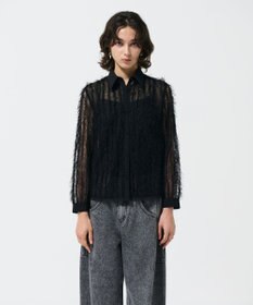 GRACE CONTINENTAL フリンジレースタイ付ブラウス
