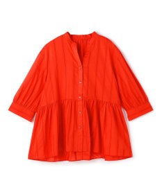 UNFILO ペプラム ギャザーブラウス レッド