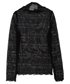 earth music&ecology ジャガードシャーリングシアートップス