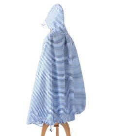 MOONBAT 【撥水】FLAT PURE サイクル レインポンチョ ボーダー 自転車 収納袋付き