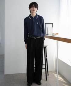 WEGO 【25年秋冬新作/ユニセックスITEM/SMLサイズ展開】別注USPOLOラインポロシャツ（長袖）