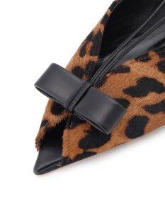 BEIGE， 【一部店舗限定】HENRI EN VARGO / NADIA レオパード リボンフラットシューズ