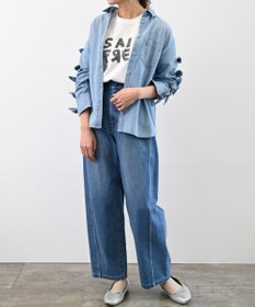 FORFORMO Ribbon Sleeve Denim Shirt リボンスリーブデニムシャツ