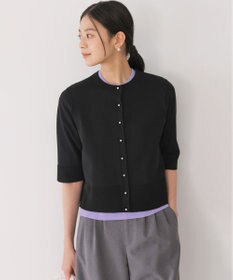 組曲 シアーニット5分袖 カーディガン