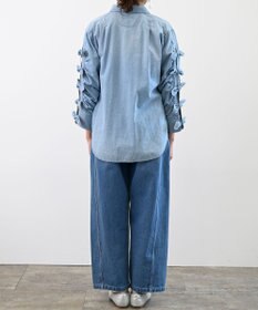 FORFORMO Ribbon Sleeve Denim Shirt リボンスリーブデニムシャツ