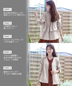 Tiaclasse L 【洗える】バックドロストフリルブルゾン