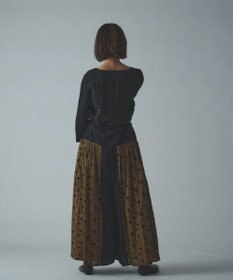 muuc 【手刺繍のような刺繍が美しい】ハイドランジア 切り替えパンツ