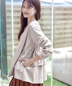 Tiaclasse L 【洗える】バックドロストフリルブルゾン