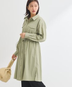 Green Parks ミディ丈ミリタリーシャツワンピース