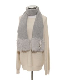 MOONBAT 【WEB限定】FURLA ウール100％×ベルト付きファーマフラー