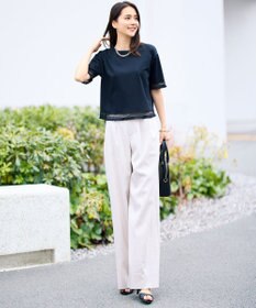 自由区 【SHIHOさん着用・セットアップ対応】リネンストレッチワイド パンツ フラックス