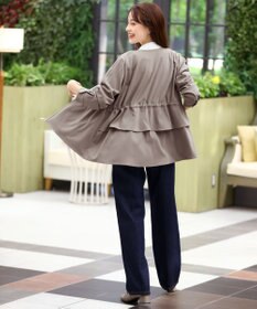 Tiaclasse L 【洗える】バックドロストフリルブルゾン