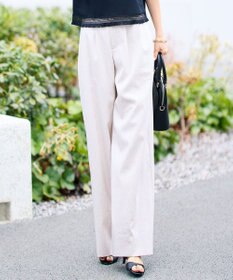 自由区 【SHIHOさん着用・セットアップ対応】リネンストレッチワイド パンツ フラックス