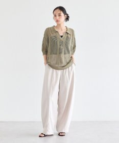 earth music&ecology レーシースキッパーポロニットプルオーバー