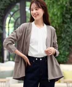 Tiaclasse L 【洗える】バックドロストフリルブルゾン