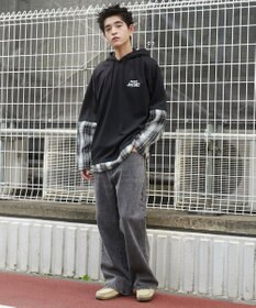 WEGO チェックレイヤードパーカー