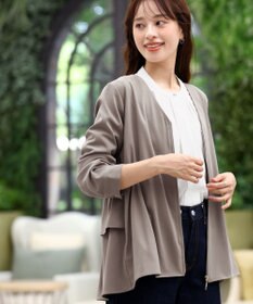 Tiaclasse L 【洗える】バックドロストフリルブルゾン