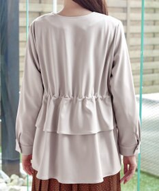 Tiaclasse L 【洗える】バックドロストフリルブルゾン