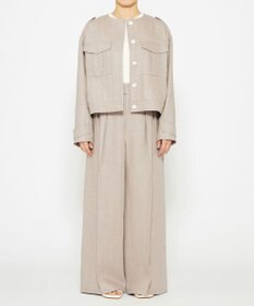 uncrave ヘリンボーン リネン ワイドパンツ（uncrave WHITE）