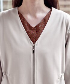 Tiaclasse L 【洗える】バックドロストフリルブルゾン