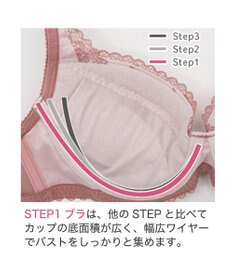 BRADELIS New York 【BRADELIS New York】ジャスミンステップ1ブラ23A2 幅広ワイヤーでしっかりお肉を集めて谷間を作る補整ブラ