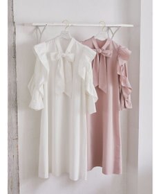 Maison de FLEUR ラッフルボウタイワンピース