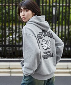 WEGO 【裏起毛/ユニセックス着用ITEM】リラックスフィットグラフィックパーカー