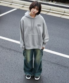 WEGO 【裏起毛/ユニセックス着用ITEM】リラックスフィットグラフィックパーカー